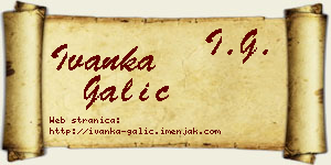 Ivanka Galić vizit kartica